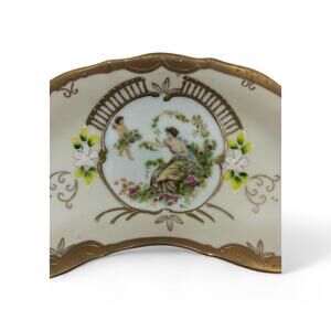 Vintage Woman and Cherub Lenwile Ardalt Japan Bone Dish Porcelain Trinket Dish